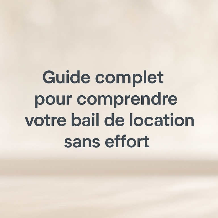 Guide complet pour comprendre votre bail de location sans effort