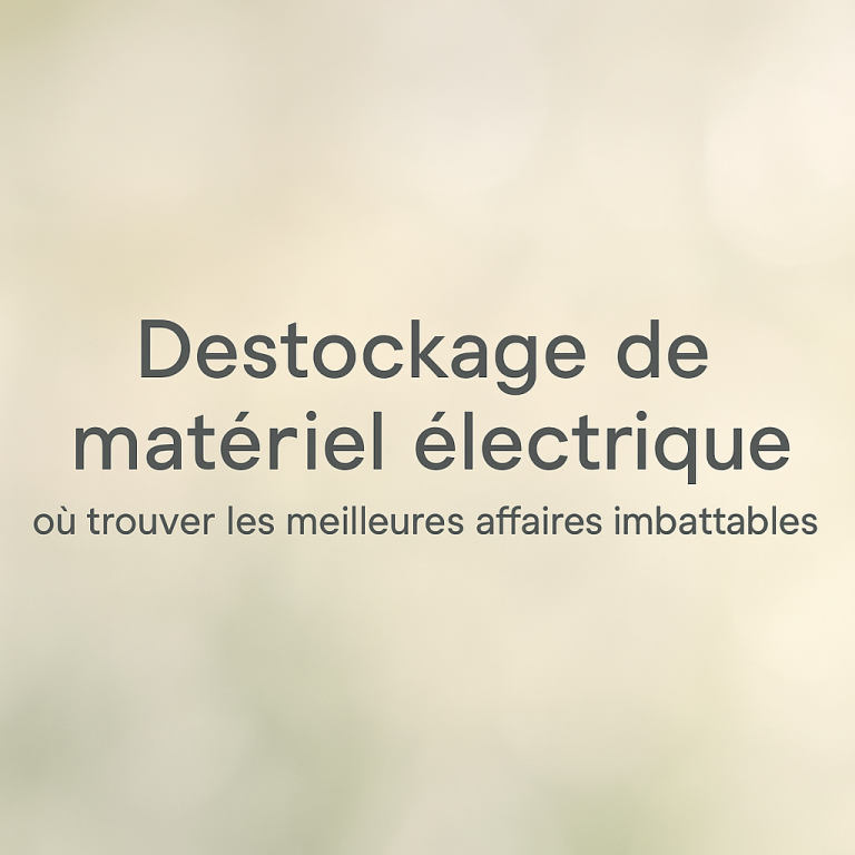 Destockage de matériel électrique où trouver les meilleures affaires imbattables